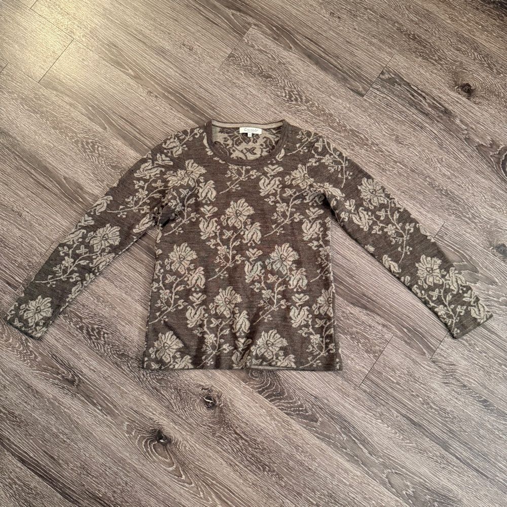Cocogio Brown Floral Sweater